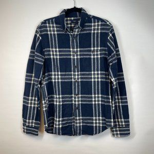 J. Crew Women's Blue Plaid Heavyweight Long Sleeve Button-Down Shirt Size S